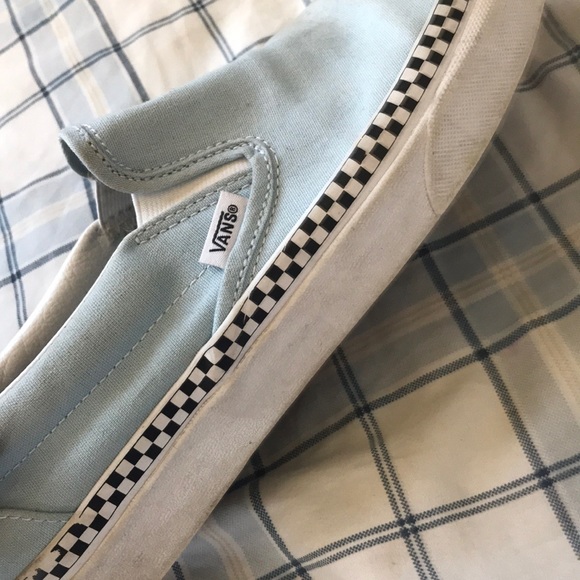 baby blue vans with checkerboard bottom